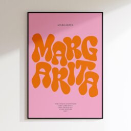 Margarita Print - Cocktail Poster Wall Art A5 A4 A3 Bold Typographic Drink Bar Groovy Funky - thumbnail 3