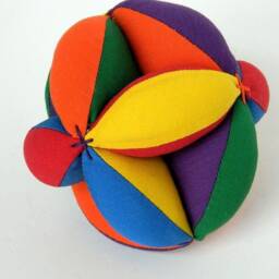 Medium Size Clutch Ball, Primary Colors Grab Montessori Learning Toy, Toddler Active Play, Preschool Play Toys & Games, Soft Toy - thumbnail 4
