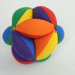 Medium Size Clutch Ball, Primary Colors Grab Montessori Learning Toy, Toddler Active Play, Preschool Play Toys & Games, Soft Toy - thumbnail 3