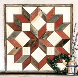 Reclaimed Wood Carpenter Star Quilt Square Rustic Wall Hanging - thumbnail 2