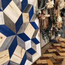 Reclaimed Wood Carpenter Star Quilt Square Rustic Wall Hanging - thumbnail 3
