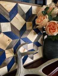 Reclaimed Wood Carpenter Star Quilt Square Rustic Wall Hanging - thumbnail 1