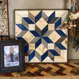Reclaimed Wood Carpenter Star Quilt Square Rustic Wall Hanging - thumbnail 4