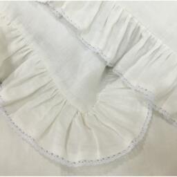 Soft White Ruffle Duvet Cover With Lace, Linen Ruffle Bedding, Shabby Chic Bedding - thumbnail 2