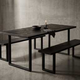 Black Ebony Dining Table, Modern Solid Wood - Handmade in The Uk, Custom Sizes 80-240cm, Made To Order Free Delivery - thumbnail 3