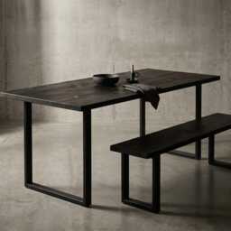 Black Ebony Dining Table, Modern Solid Wood - Handmade in The Uk, Custom Sizes 80-240cm, Made To Order Free Delivery - thumbnail 2