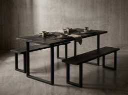 Black Ebony Dining Table, Modern Solid Wood - Handmade in The Uk, Custom Sizes 80-240cm, Made To Order Free Delivery