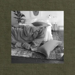Deep Moss Linen Duvet Cover- Minimalist Bedding - Made To Order in The Usa - thumbnail 3