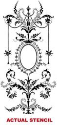 Wall Stencil Marie-Antoinette Grand Panel - Amazing Detail French Decor - thumbnail 4