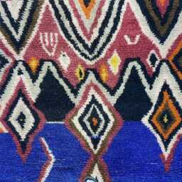 Handmade Berber Wool Rug Blue Moroccan Abstract Rug - thumbnail 4