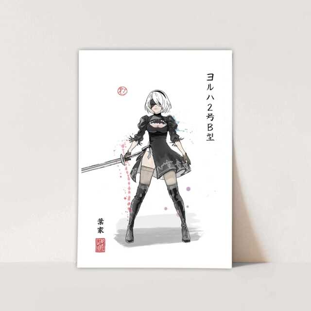Hand Drawn Anime Fan Art Prints - Japanese Sumi-E Style Manga Home Decor Gift Idea Wall A2/A3/A4/A5/10x8/11x14 - image 1