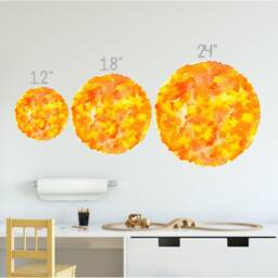 Planet Sun Watercolor Wall Decal Sticker Solar System Mural Outer Space Art Removable Peel & Stick Fabric - thumbnail 2