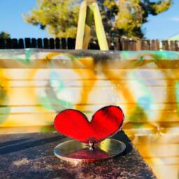 steel Heart Sculptures - Two Small Size Hearts On One Base - thumbnail 4