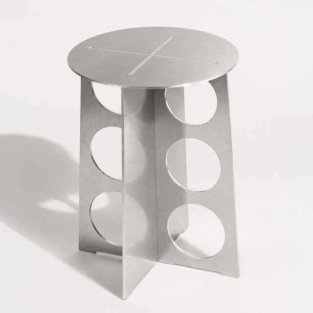 Kinver Aluminium Side Table - Minimalist Industrial Metal Stool UK Made - image 1