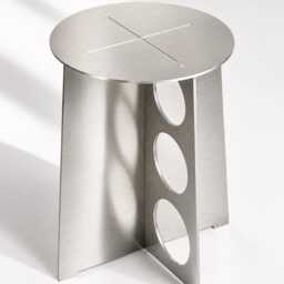 Kinver Aluminium Side Table - Minimalist Industrial Metal Stool UK Made - thumbnail 2