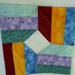 Snails Trails - Baby Blanket -Handmade Quilt Colorful Patchwork With Ladybug & Butterfly Design - thumbnail 2