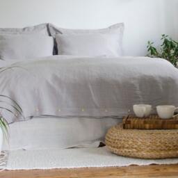 Dark Grey Duvet Cover in Handmade, 100% Linen Bedding, Softened Linen, European Flax, King, Queen, Full, Single, Custom Sizes Available - thumbnail 4