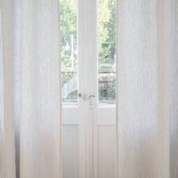 Gray Stripes Tie Top Heavy Linen - 280 G/M2 Curtain Panel Made Of Stonewashed/1 Pcs - thumbnail 3