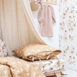 Caramel Floral Cotton Bedding Set Soft Romantic Style - thumbnail 2