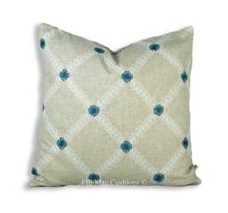 Clarke & Cressida Luxury Designer Fabric Blue Cushion Pillow Cover - thumbnail 1