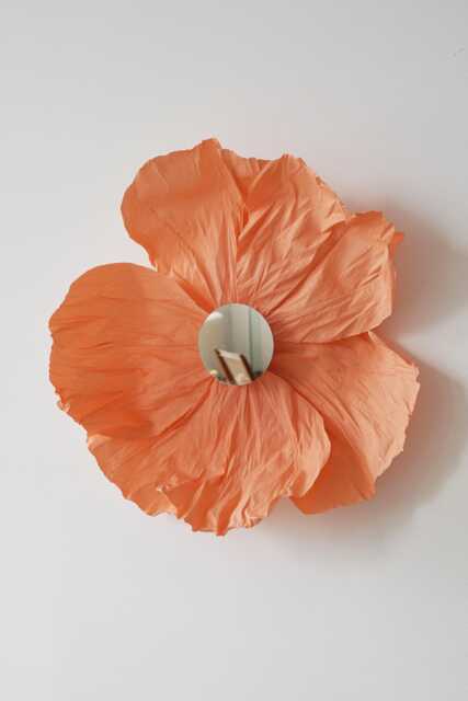 Crepe Paper Flower Mirror Wall Mounted Art Decor - Multiple Colours Available - image 1