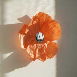 Crepe Paper Flower Mirror Wall Mounted Art Decor - Multiple Colours Available - thumbnail 3