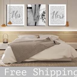 Our Vows Custom Framed Wedding Print - Canvas Art Personalized Vows Canvas His & Hers Set Of 3 Canvases - thumbnail 3