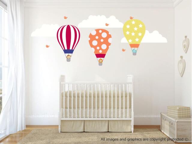 Kids Wall Decals Hot Air Balloons Animals, Stickers, Nursery Decals, Decor, Stickers Nursery, Baby - image 1