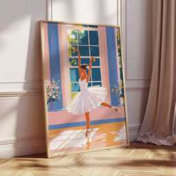 Ballerina Wall Art Print, Ballet Dancer Poster, Elegant Dance Illustration, Modern Home Decor Artwork, Lover Gift - thumbnail 2