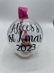 Personalised 1st Christmas Bauble/Babies First Baby Ornament Tree Decoration - thumbnail 1