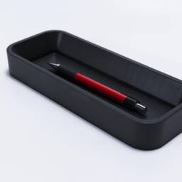 Desk Organizer Set, Black Wooden Desktop Organiser, Modern Office Decor For Executives, Wood Organization Trays, Tidy, Set - thumbnail 2