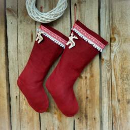 Personalized Christmas Stocking Decor Burlap Stockings Gift Ornament - thumbnail 2
