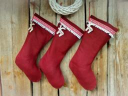 Personalized Christmas Stocking Decor Burlap Stockings Gift Ornament - thumbnail 1