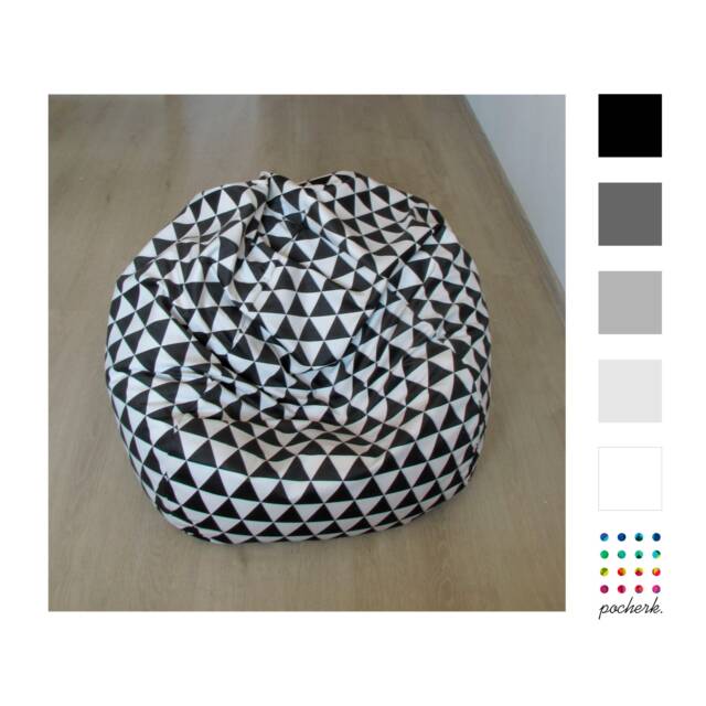 Black & White Large Bean Bag Chair Cover + Inner Bag, Perfect Gift, Home Decor - image 1