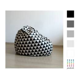 Black & White Large Bean Bag Chair Cover + Inner Bag, Perfect Gift, Home Decor - thumbnail 2