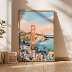 California Travel Poster Golden State Wall Art - thumbnail 1