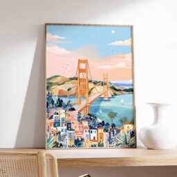 California Travel Poster Golden State Wall Art - thumbnail 2