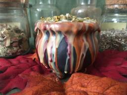 Mabon Cauldron Candle/Pillar Decoration Wheel Of The Year Autumn Fall Cottage