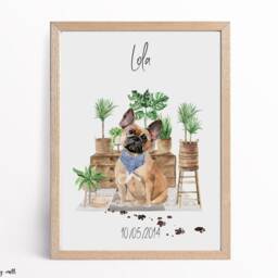 Personalized French Bulldog Print, Dog Wall Art - thumbnail 3