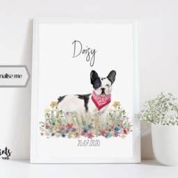 Personalized French Bulldog Print, Dog Wall Art - thumbnail 2