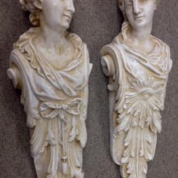 English Antique Victorian Maiden Brackets Sconce Pair - thumbnail 3