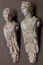 English Antique Victorian Maiden Brackets Sconce Pair - thumbnail 1