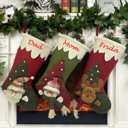 Personalized 3D Christmas Stockings Holidays Stocking-Present/Gift Collection Bag Monogrammed Stockings-9 Styles - thumbnail 3