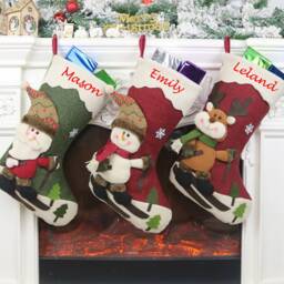 Personalized 3D Christmas Stockings Holidays Stocking-Present/Gift Collection Bag Monogrammed Stockings-9 Styles - thumbnail 2