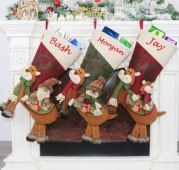 Personalized 3D Christmas Stockings Holidays Stocking-Present/Gift Collection Bag Monogrammed Stockings-9 Styles