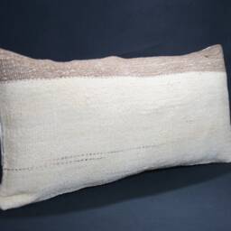 "Kilim Pillow, Wool Kilim Cousin From Anatolia , 30x60 cm, 12""x24" - thumbnail 2
