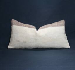 "Kilim Pillow, Wool Kilim Cousin From Anatolia , 30x60 cm, 12""x24" - thumbnail 1
