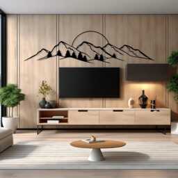 Mountain Metal Wall Art, Black Forest Landscape, Modern Rustic Decor - thumbnail 3