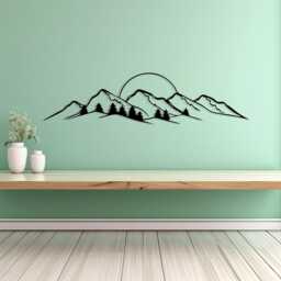 Mountain Metal Wall Art, Black Forest Landscape, Modern Rustic Decor - thumbnail 4