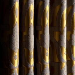 Damask Curtain Panel Striped Gold Luxury Drape - Custom Size - thumbnail 4
